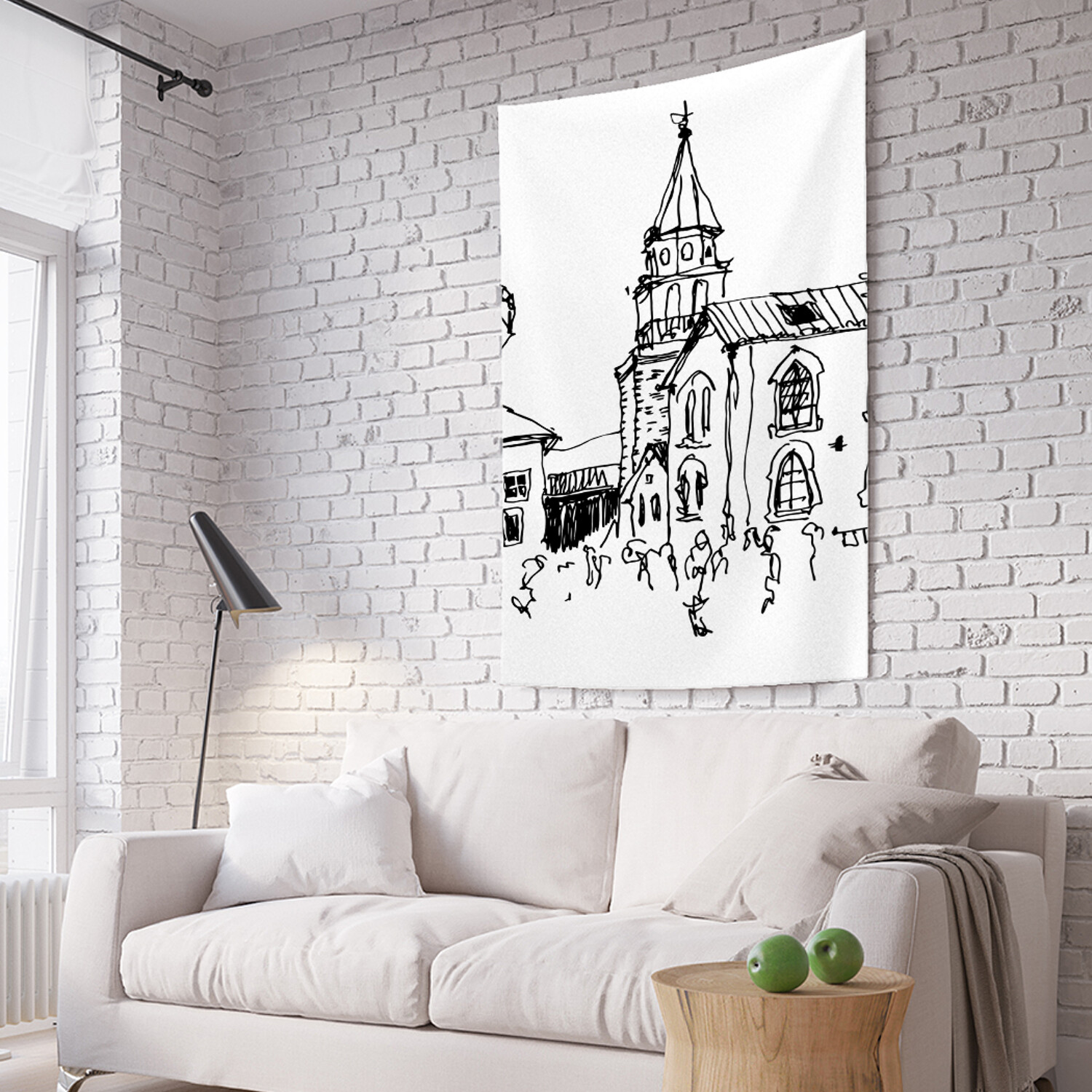 

Вертикальное фотопанно на стену JoyArty Старый город в графике 150x200 см, Старый город в графике