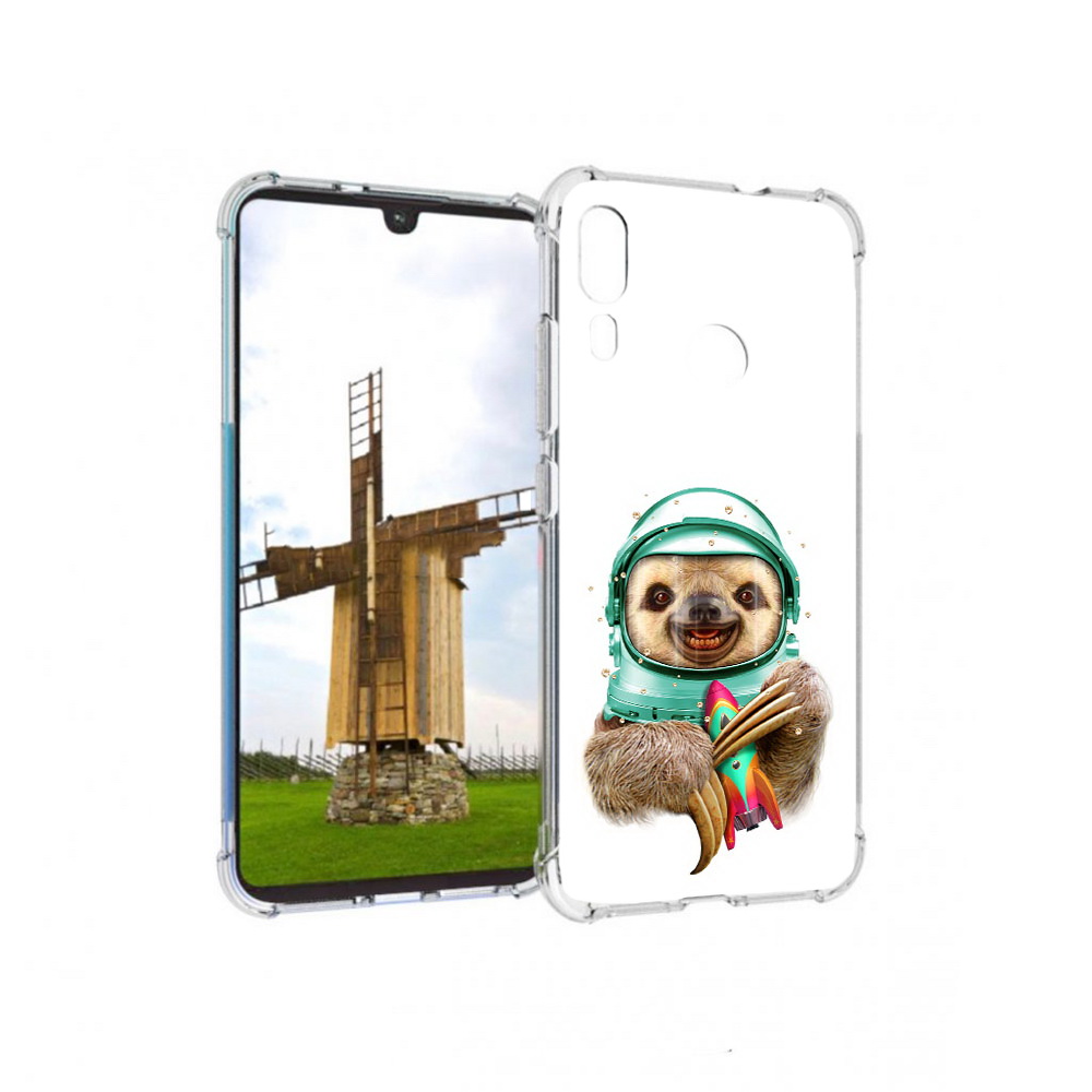 

Чехол MyPads Tocco для Motorola Moto E6 Plus Ленивец астронавт (PT150579.352.104), Прозрачный, Tocco