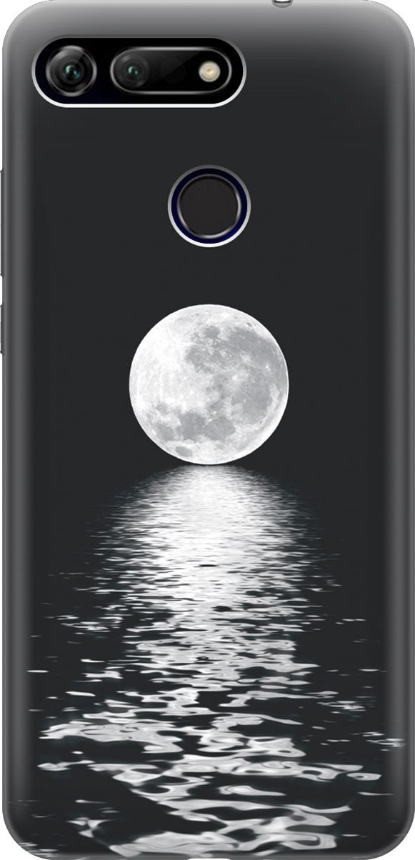 

Силиконовый чехол на Honor View 20 (V20) с принтом "Луна над морем", Белый;черный, 6451