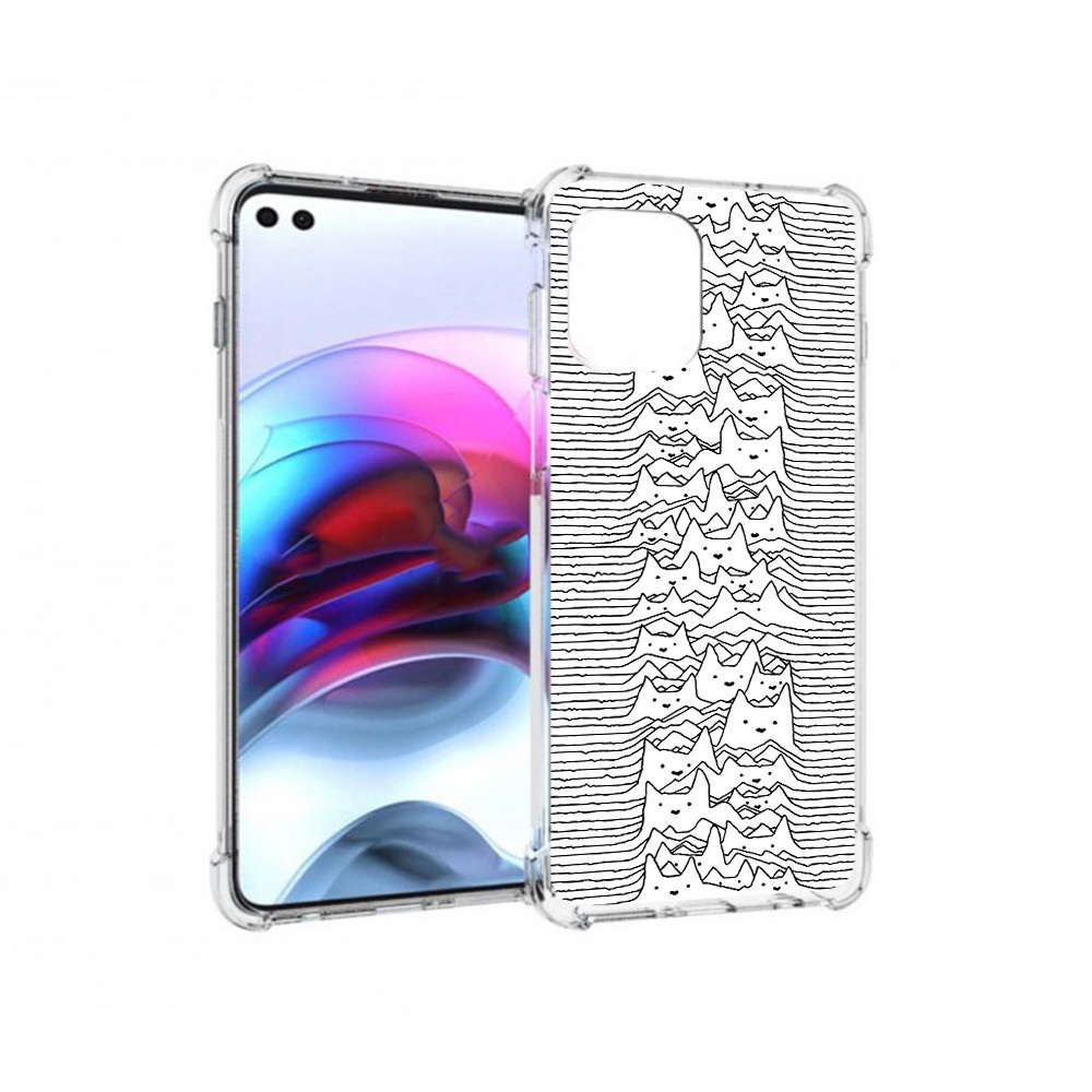 

Чехол MyPads Tocco для Motorola Edge черно белые коты 3D (PT157712.351.682), Прозрачный, Tocco