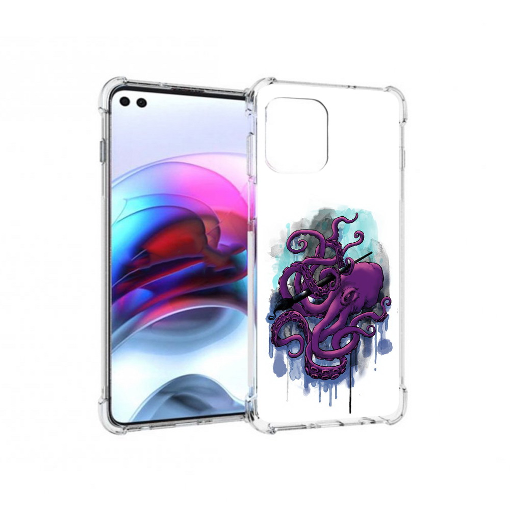 

Чехол MyPads Tocco для Motorola Edge фиолетовый осьминог (PT157712.351.658), Прозрачный, Tocco