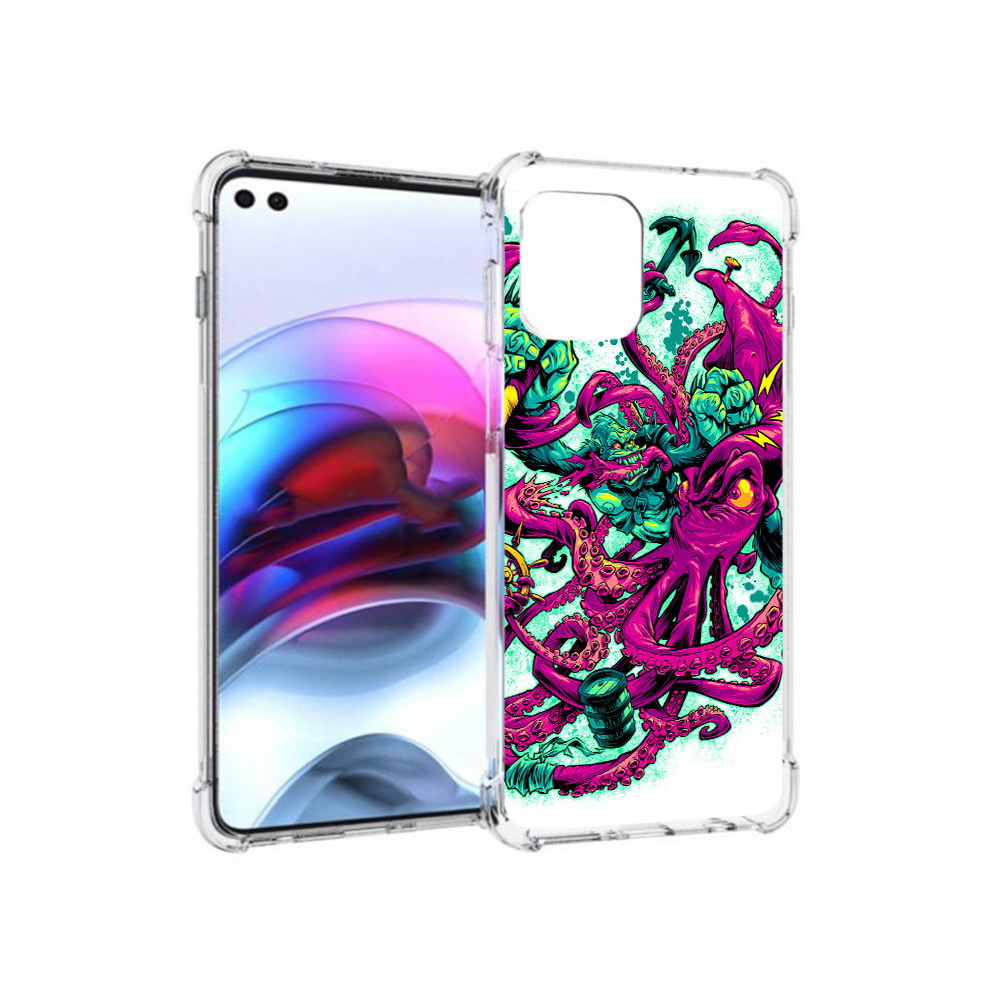 

Чехол MyPads Tocco для Motorola Edge фиолетовый кракен (PT157712.351.657), Прозрачный, Tocco