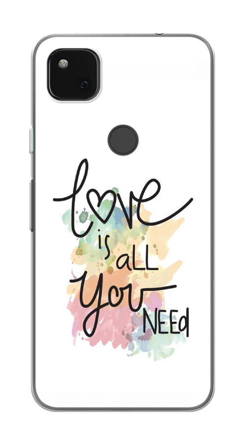 

Чехол на Google Pixel 4A "Love is all you need", Белый;черный;зеленый, 270650-1