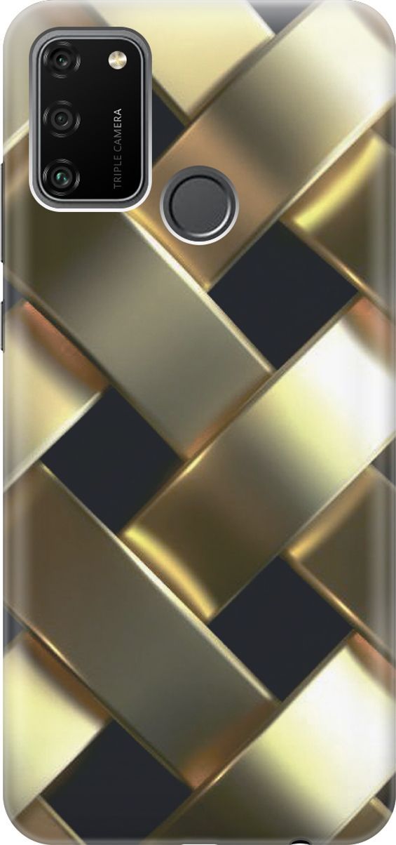 

Силиконовый чехол на Honor 9A с эффектом блеска "Золотистое плетение", 6409