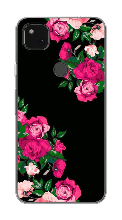 

Чехол на Google Pixel 4A "Розы фуксия", Черный;розовый;зеленый, 270650-1