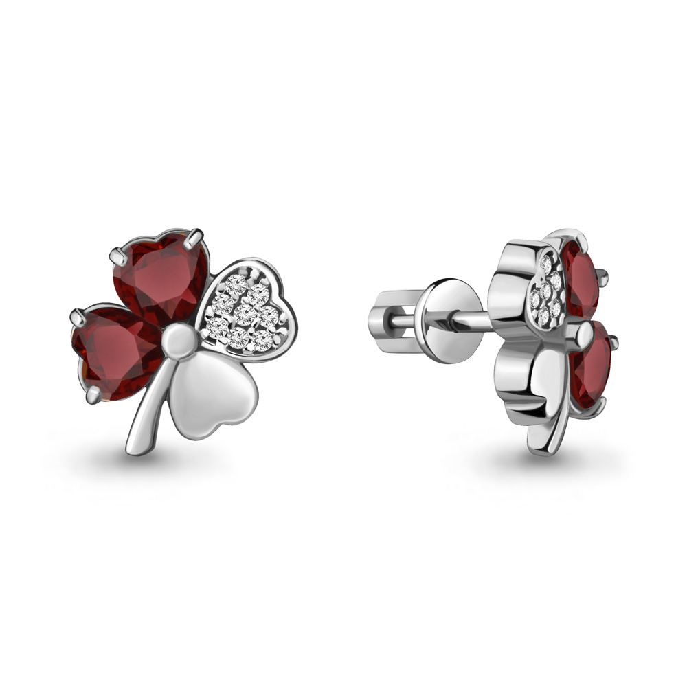 

Серьги из серебра с гранатом Aquamarine Aquamarine 4715603А_925_р, 4715603А_925_р