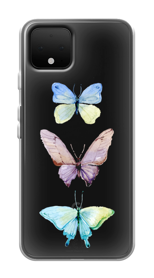 

Чехол на Google Pixel 4 "Акварельные бабочки", Бирюзовый;розовый, 270250-1