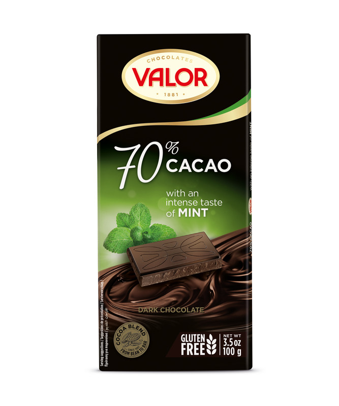 Плитка Valor темный шоколад с мятой 100 г