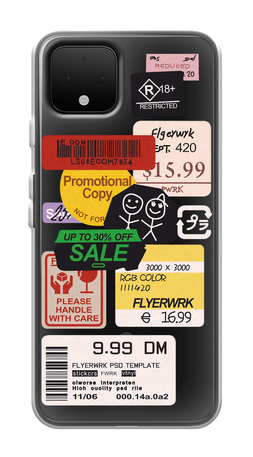 

Чехол на Google Pixel 4 "Коллаж из наклеек", 270250-1