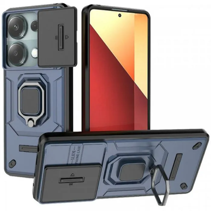 

Чехол Transformer Ring Holder для Xiaomi Redmi Note 13 Pro 4G /Poco M6 Pro 4G, темно-синий, Transformer Ring Holder