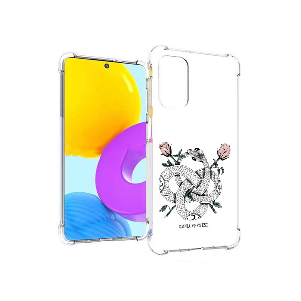 

Чехол MyPads Tocco для Samsung Galaxy M52 5G нарисованная змея абстракция, Прозрачный, Tocco