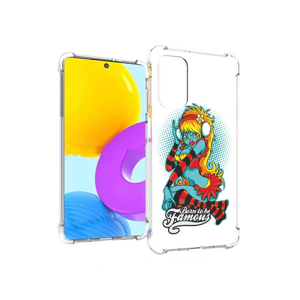 

Чехол MyPads Tocco для Samsung Galaxy M52 5G нарисованная девушка в наушниках, Прозрачный, Tocco