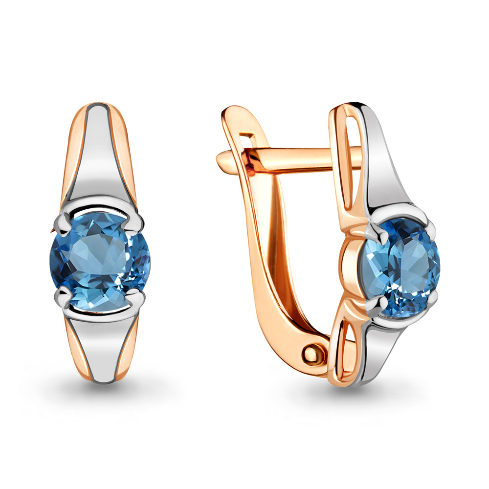 

Серьги из красного золота с топазом Aquamarine Aquamarine 4710305_585_кз, 4710305_585_кз