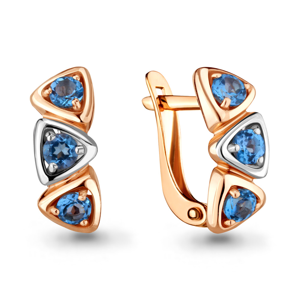 

Серьги из красного золота с топазом Aquamarine Aquamarine 4710005_585_кз, 4710005_585_кз