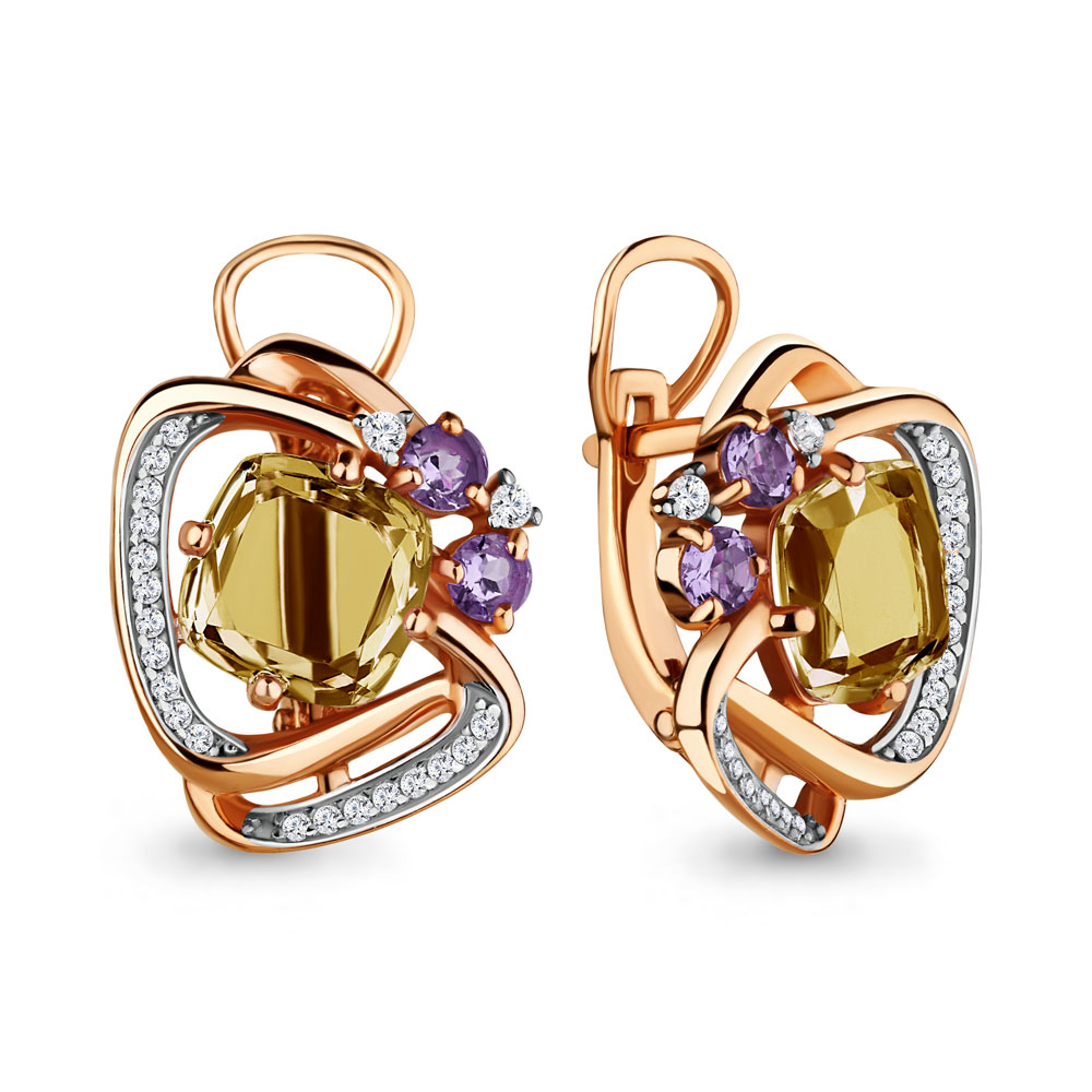

Серьги из серебра с аметистом Aquamarine Aquamarine 47091601А_925_з, 47091601А_925_з