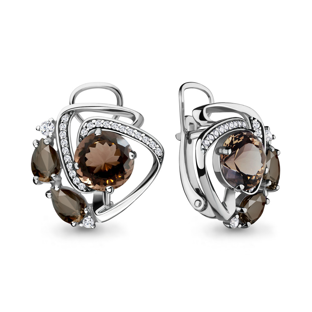 

Серьги из серебра с кварцем Aquamarine Aquamarine 4709001А_925_р, 4709001А_925_р
