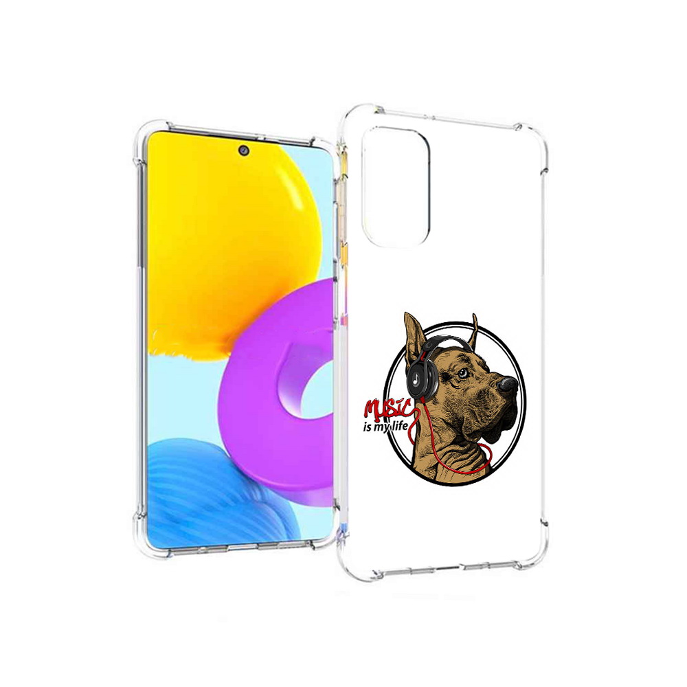 

Чехол MyPads Tocco для Samsung Galaxy M52 5G музыкальная собака (PT226932.542.490), Прозрачный, Tocco