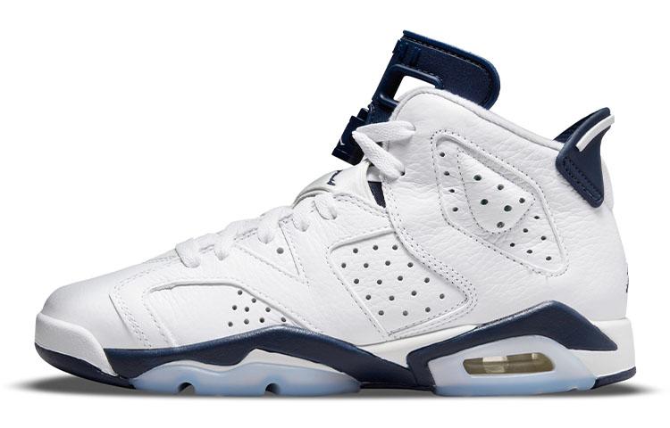 

Кроссовки унисекс Jordan Air Jordan 6 Retro Midnight Navy GS белые 40 EU, Белый, Air Jordan 6 Retro Midnight Navy GS