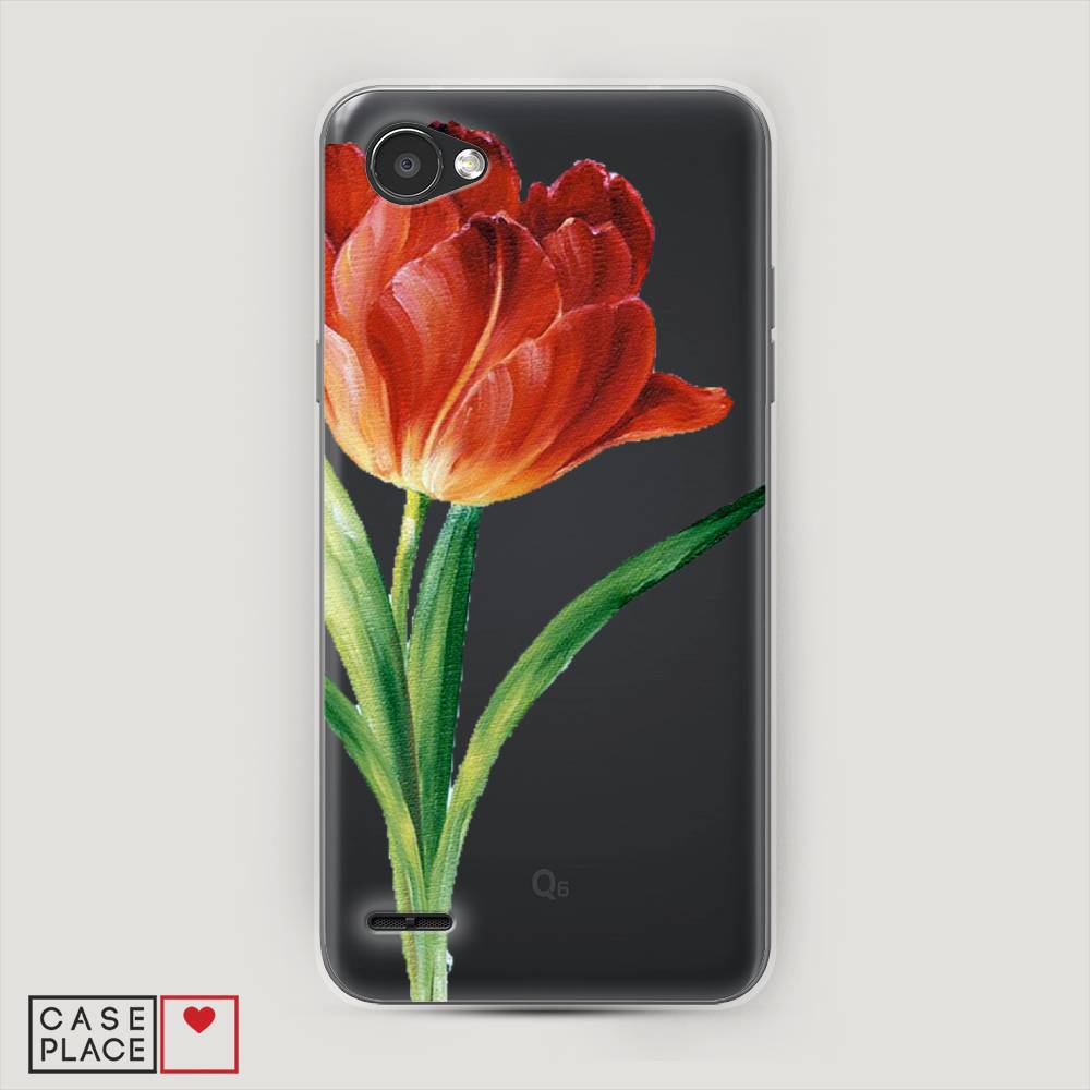 

Чехол Awog на LG Q6 "Красный тюльпан", Оранжевый;зеленый, 83150-8