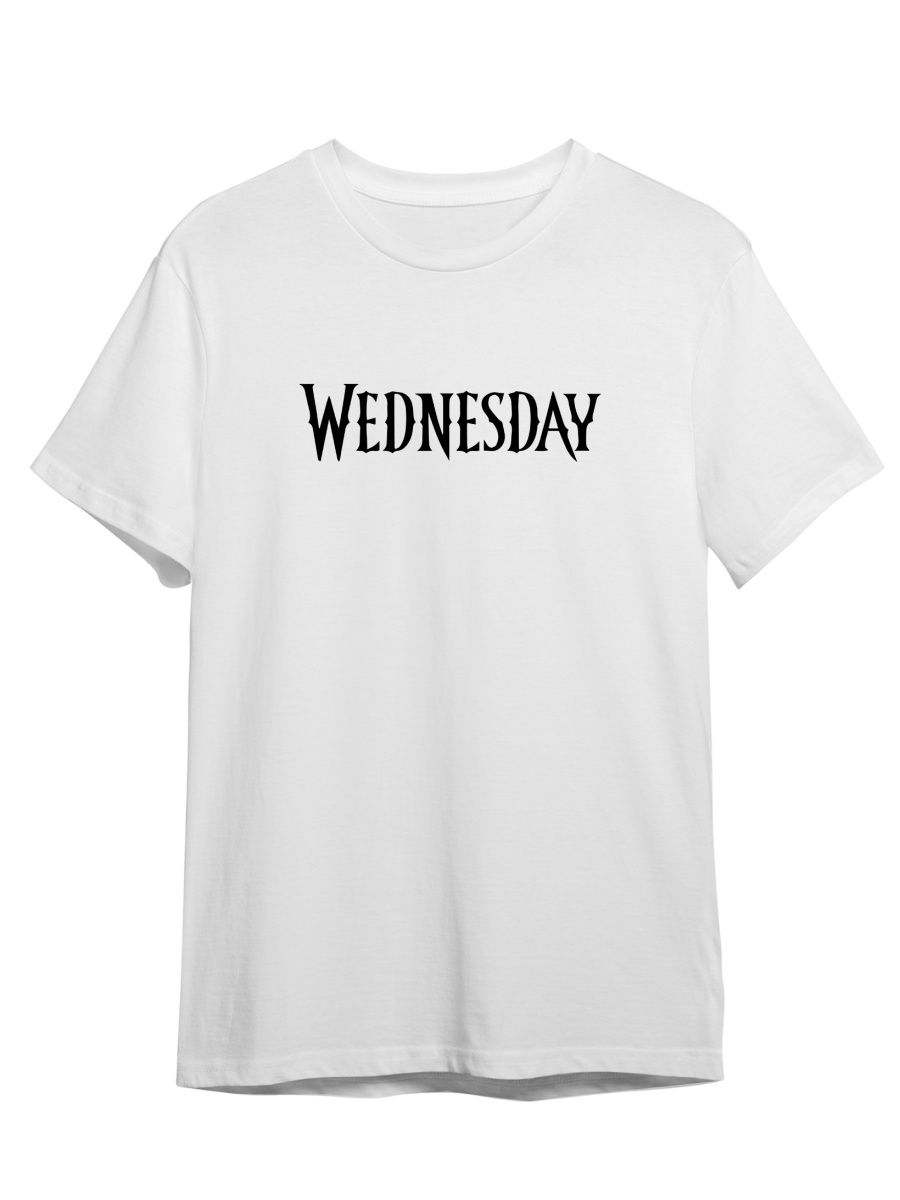 

Футболка унисекс СувенирShop Wednesday/Уэнсдэй/Венсдей 4 белая S, Белый, "Wednesday/Уэнсдэй/Венсдей" 4