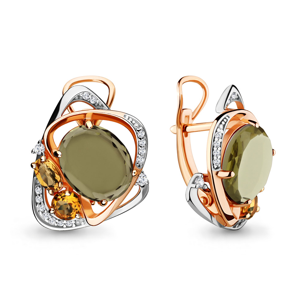 

Серьги из серебра с кварцем Aquamarine Aquamarine 4708780А_925_з, 4708780А_925_з