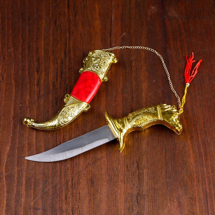 фото Сувенирный нож,19 см, рукоять в форме головы лошади, микс nobrand