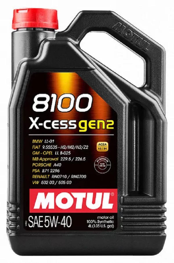 Моторное масло Motul синтетическое 8100 X-Cess Gen2 A3/B4 5W40 4л 100039543705