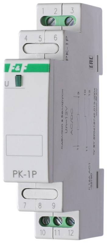 

Реле промежуточное PK-1P/Un монтаж на DIN-рейке 35мм 12В AC/DC 16А F&F EA06.001.001