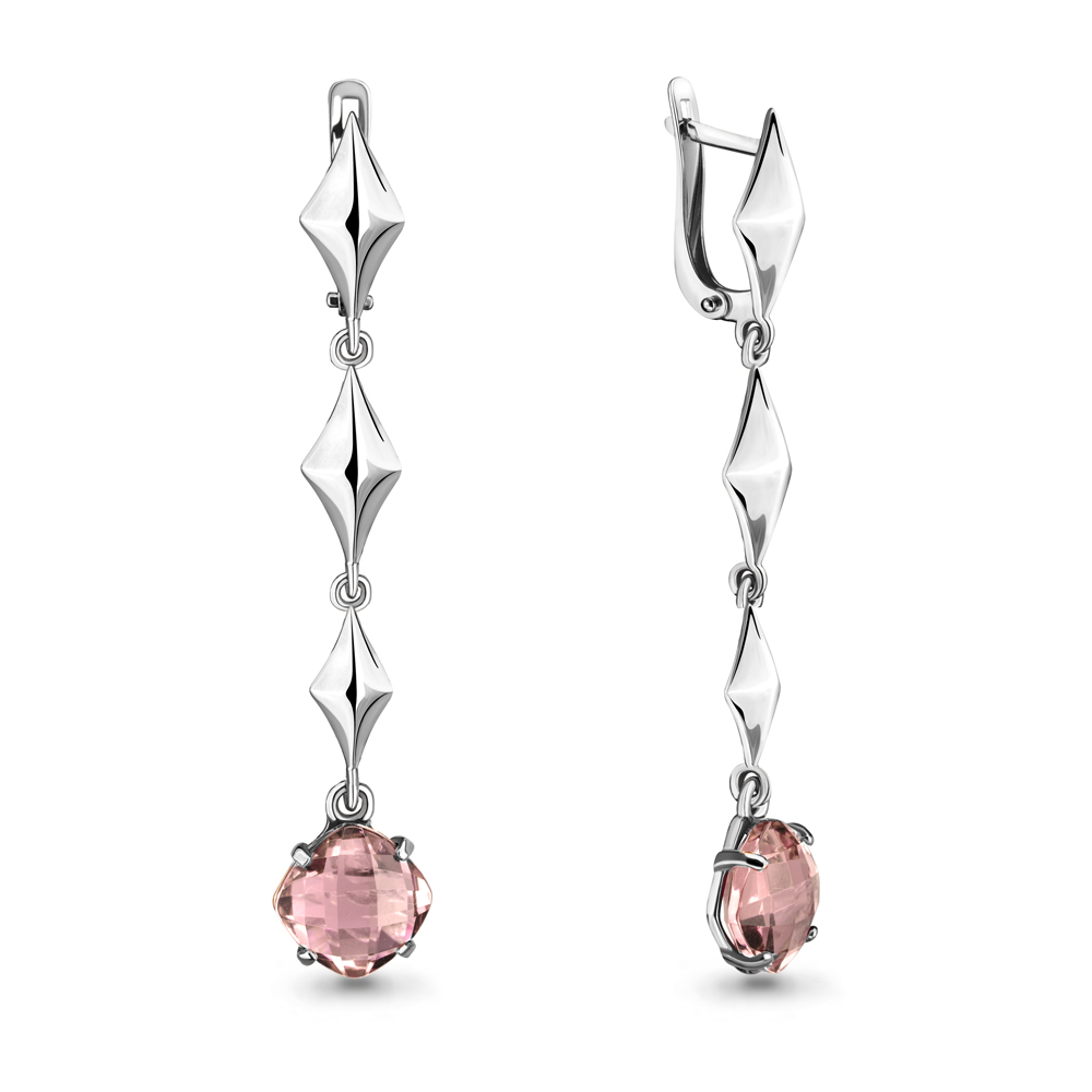 

Серьги из серебра с морганитом искусственным Aquamarine Aquamarine 4707490_925_р, 4707490_925_р