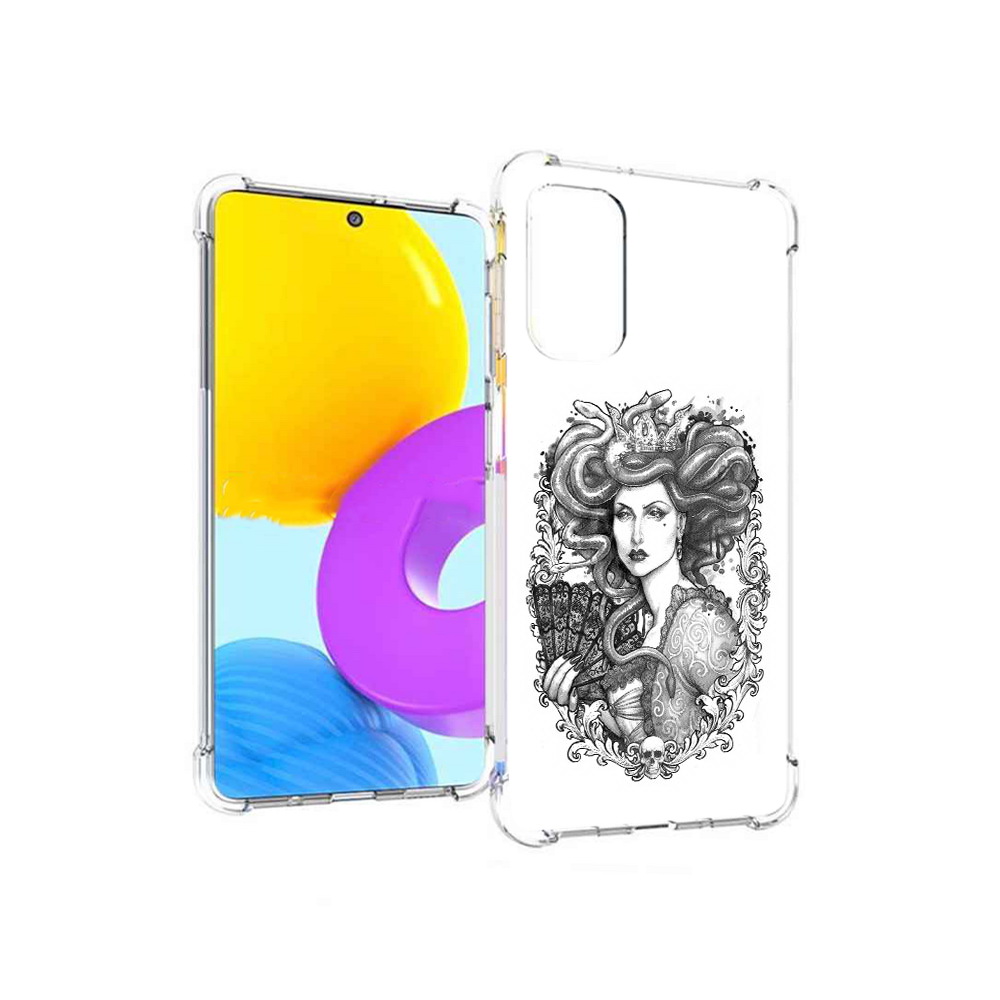 

Чехол MyPads Tocco для Samsung Galaxy M52 5G медуза черно белый (PT226932.542.472), Прозрачный, Tocco