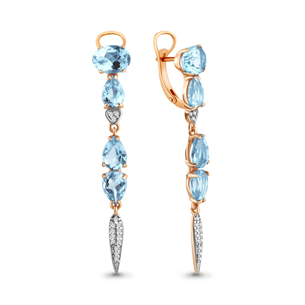 

Серьги из серебра с топазом Aquamarine Aquamarine 4705702А_925_з, 4705702А_925_з