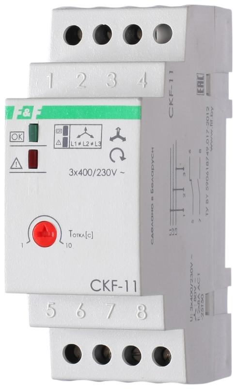Реле контроля фаз для сетей с изолированной нейтралью CKF-11 F&F EA04.004.003 реле контроля фаз для сетей с изолированной нейтралью ckf 11 f