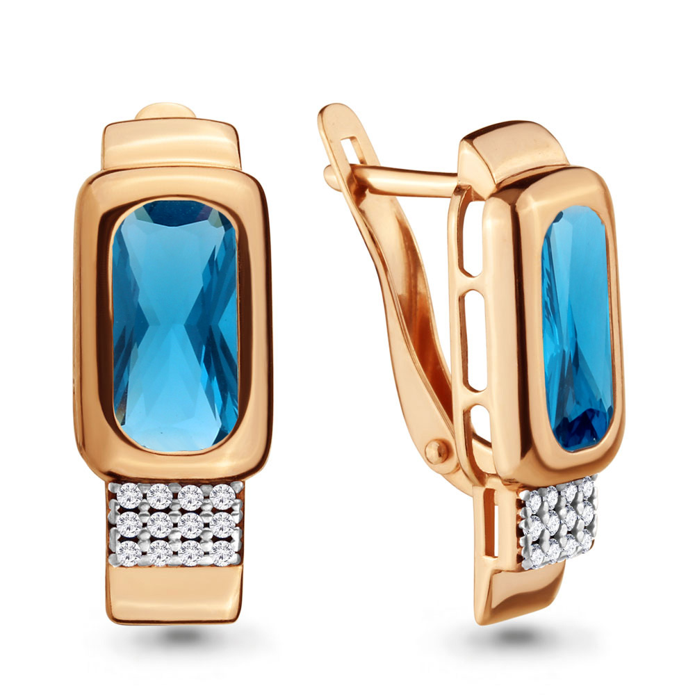 

Серьги из серебра с фианитом Aquamarine Aquamarine 4703593А_925_з, 4703593А_925_з