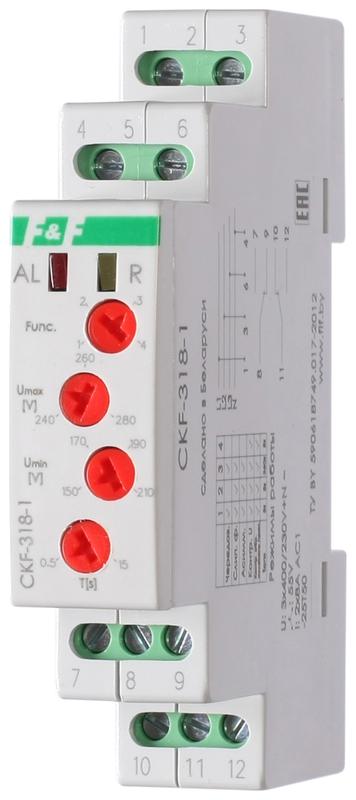 Реле контроля наличия и чередования фаз CKF-318-1 F&F EA04.002.007 реле контроля наличия и чередования фаз ckf bt f