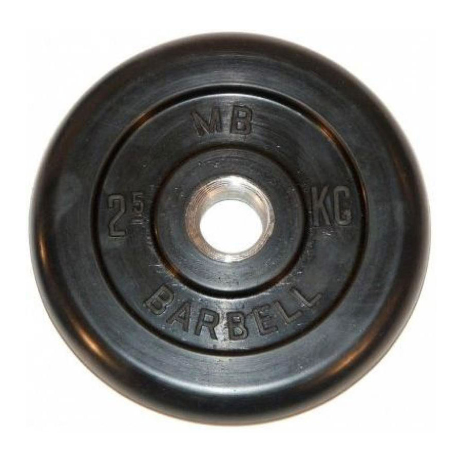 фото Диск обрезиненный mb barbell 51 мм, 2.5 кг mb-pltb51-2,5