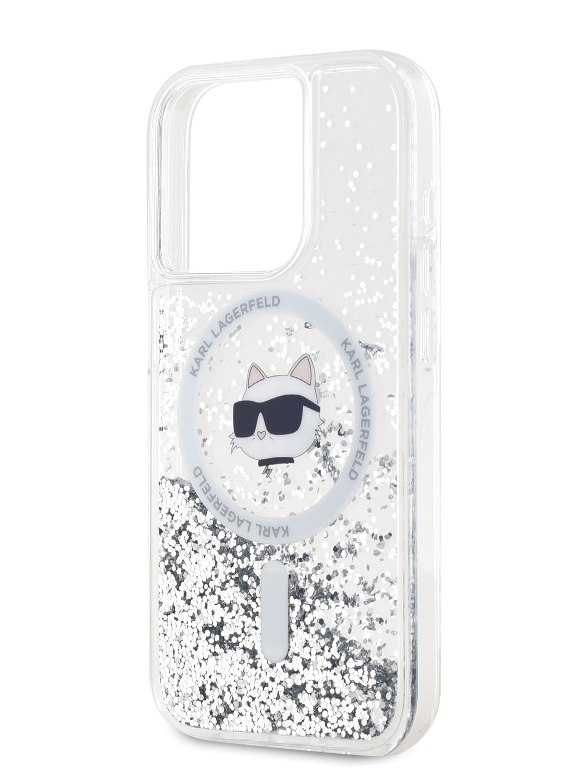 Чехол Karl Lagerfeld для iPhone 15 Pro Max Liquid glitter с MagSafe, прозрачный