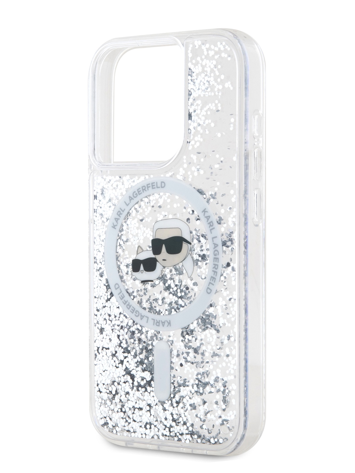 Чехол Karl Lagerfeld для iPhone 15 Pro Max Liquid glitter с MagSafe прозрачный