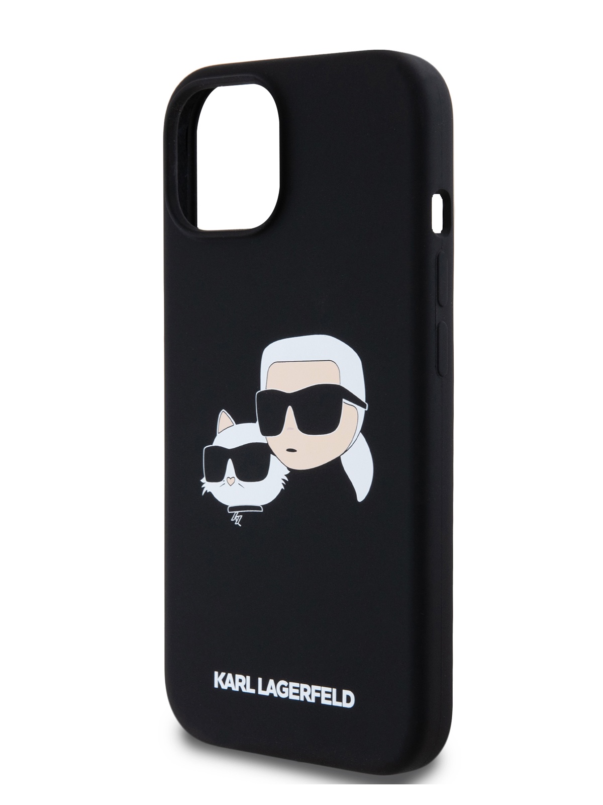 Чехол Karl Lagerfeld для iPhone 15 Liquid Silicone с MagSafe и Soft touch, черный