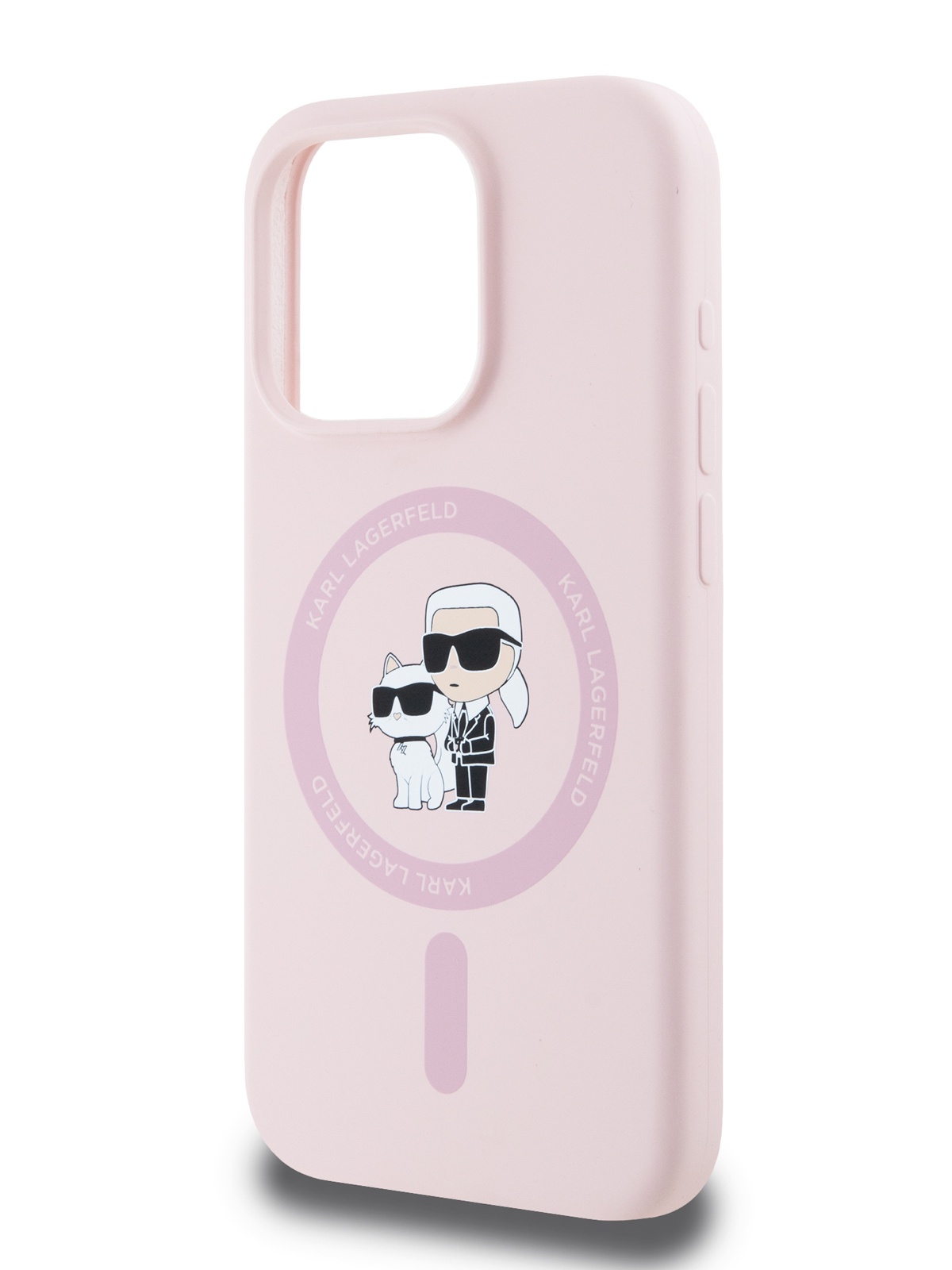 Чехол Karl Lagerfeld для iPhone 15 Pro Max Liquid Silicone с Soft-touch и MagSafe, розовый