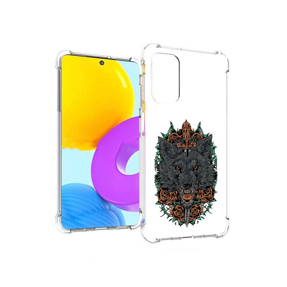 

Чехол MyPads Tocco для Samsung Galaxy M52 5G красивый злой волк (PT226932.542.409), Прозрачный, Tocco