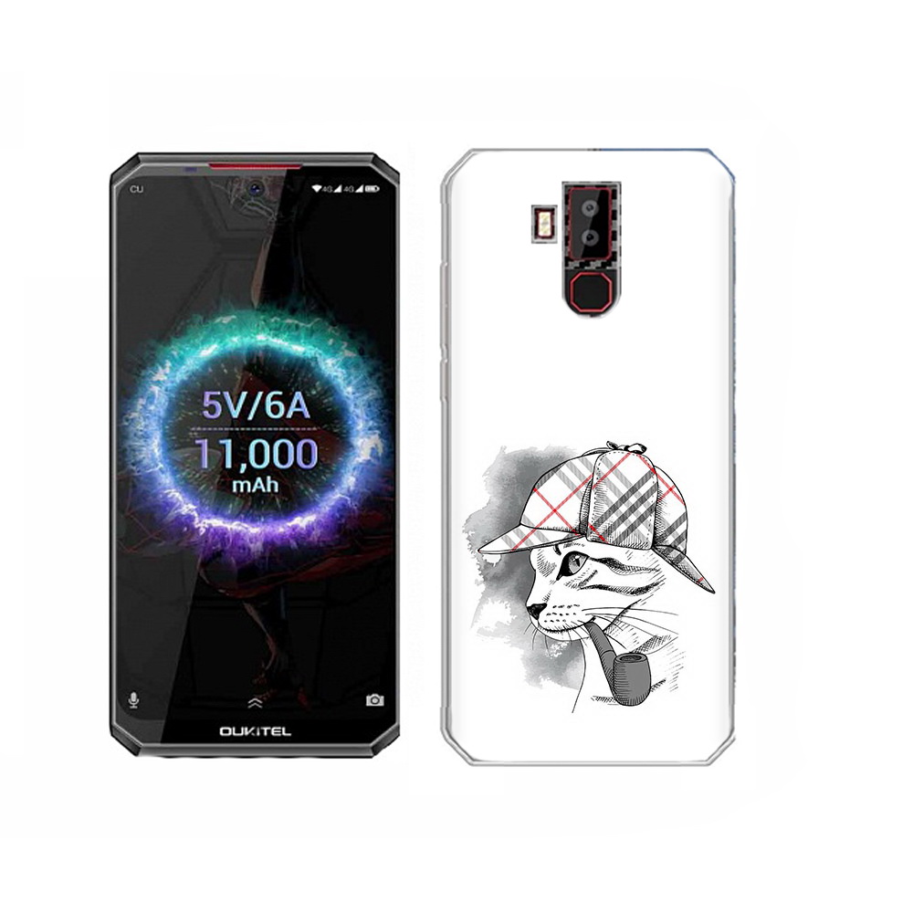 

Чехол MyPads Tocco для Oukitel K13 Pro кошка с трубкой, Прозрачный, Tocco