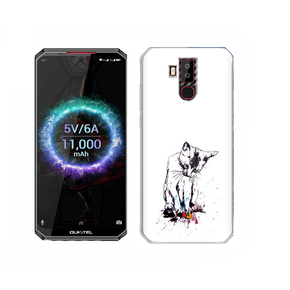 

Чехол MyPads Tocco для Oukitel K13 Pro кот и микки, Прозрачный, Tocco
