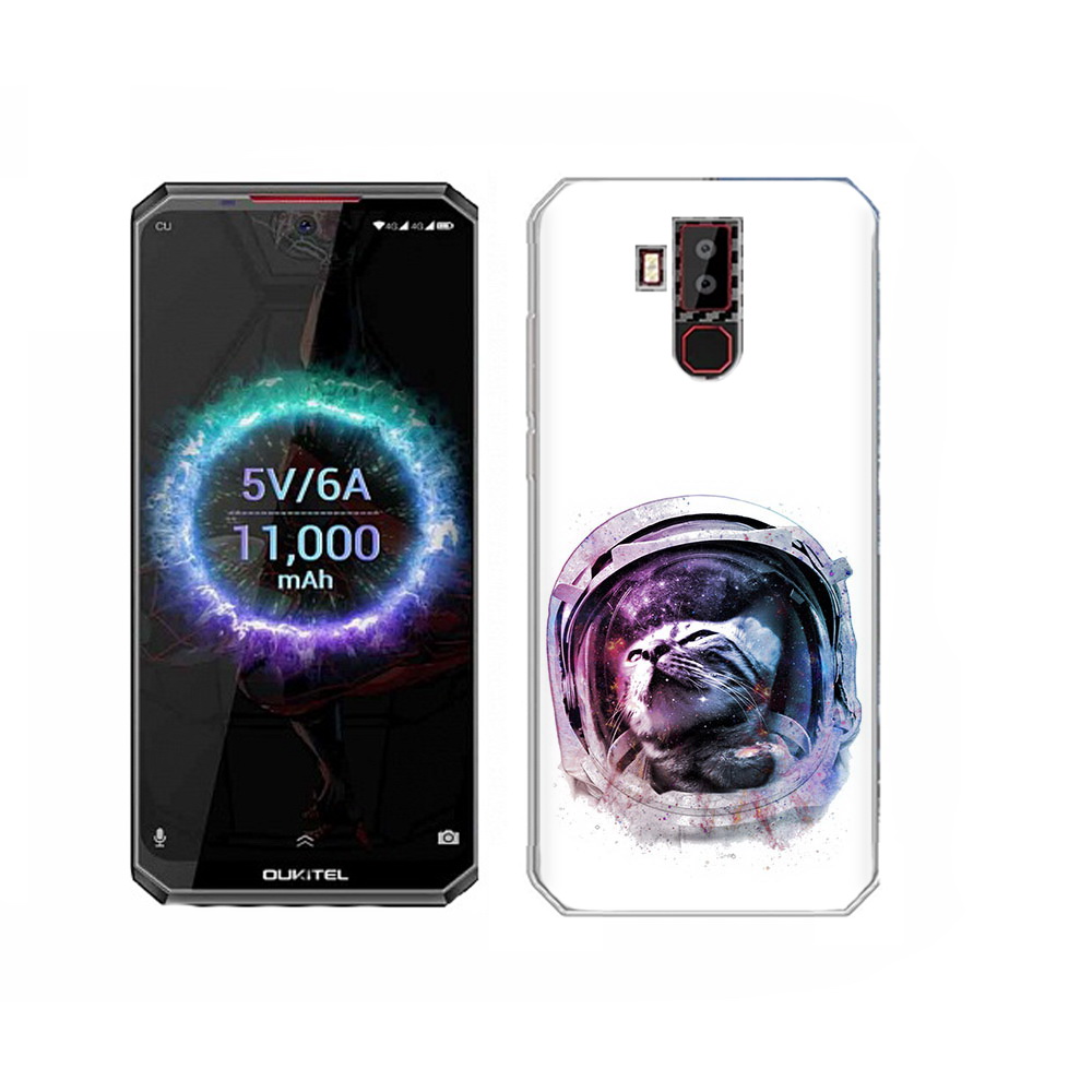 

Чехол MyPads Tocco для Oukitel K13 Pro кот в шлеме, Прозрачный, Tocco