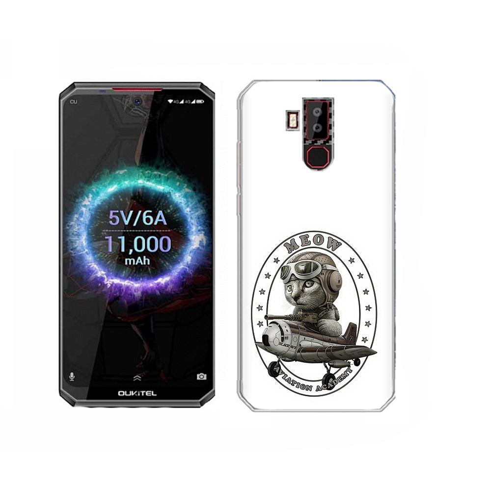 

Чехол MyPads Tocco для Oukitel K13 Pro кот в самолете, Прозрачный, Tocco