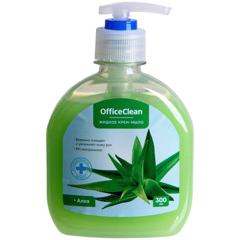 Жидкое мыло OfficeClean Алоэ, арт. 319532, 300мл x 4шт. жидкое мыло protex ultra антибактериальное 300мл