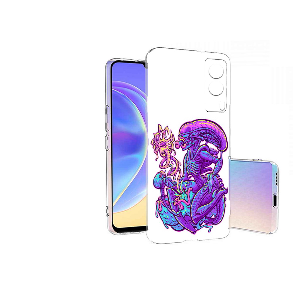 

Чехол MyPads Tocco для Vivo V21E чужой фиолетовый цвет (PT161736.380.693), Прозрачный, Tocco