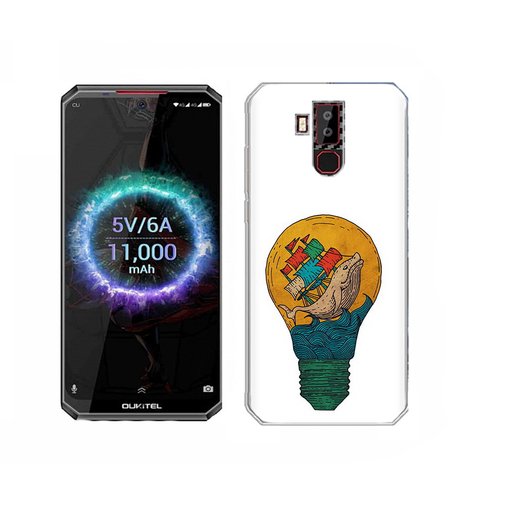 

Чехол MyPads Tocco для Oukitel K13 Pro кит в лампочке с парусами, Прозрачный, Tocco
