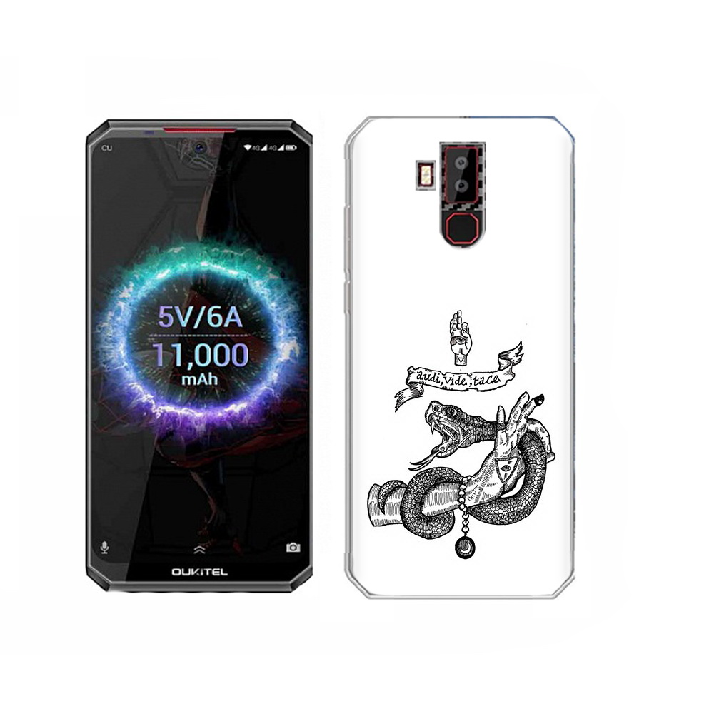 

Чехол MyPads Tocco для Oukitel K13 Pro змея на руке рисунок, Прозрачный, Tocco