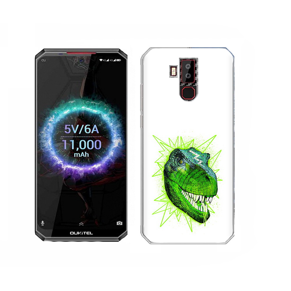

Чехол MyPads Tocco для Oukitel K13 Pro зеленый динозавр, Прозрачный, Tocco