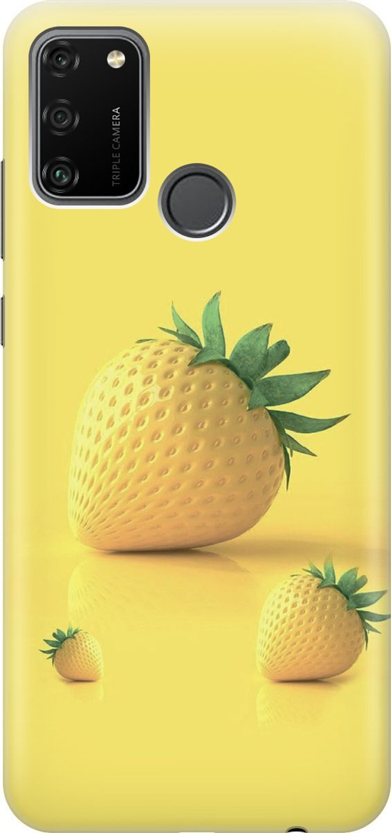 

Силиконовый чехол на Honor 9A с принтом "Желтая клубника", Черный, 6411